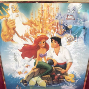 1989 Disney Little Mermaid Movie Poster Vintage